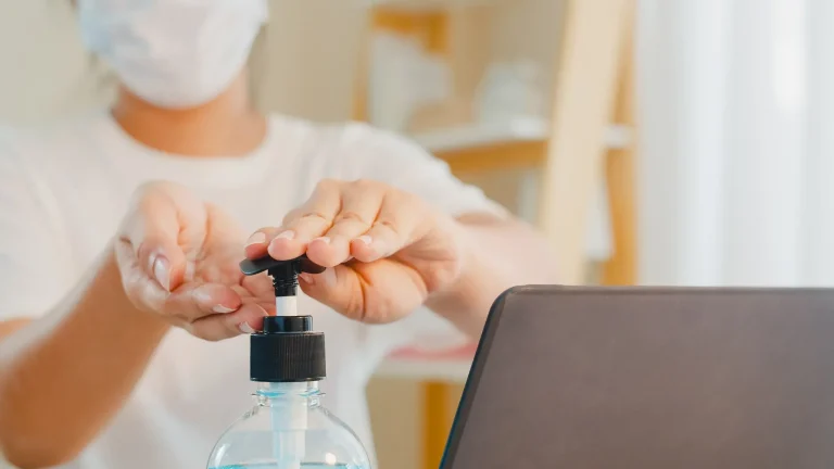 Compact, sturdy hand sanitiser stand for busy spaces