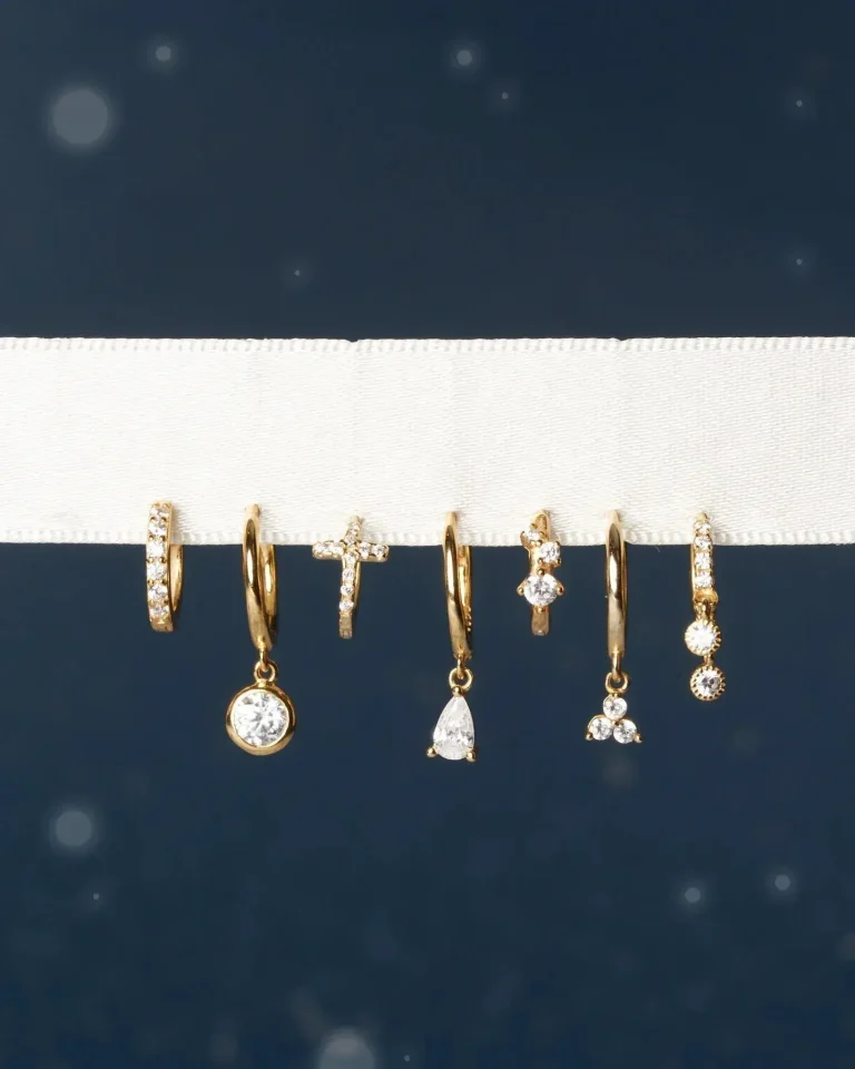 Subtle, sparkling gold studs for everyday elegance