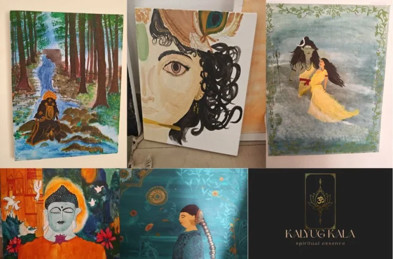 Handmade Painting of Lord Krishna Featuring Exquisite Artistic Detail and Spiritual Elegance